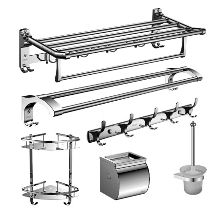 四季沐歌 （MICOE ）不锈钢浴室挂件置物架卫浴毛巾架毛巾杆五金套装M-D005-6