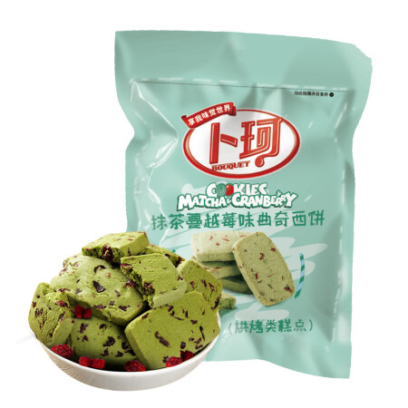 卜珂 抹茶蔓越莓味曲奇 饼干早餐糕点点心 零食甜点小吃 180g（新老包装随机发货）