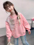 迪士尼童装女童卫衣套装2024新款儿童洋气中式衣服女孩春秋款网红中国风 粉色 140(适合身高135CM)