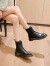 艾斯臣 ACESC 马丁靴女秋季潮流女靴ins时尚英伦风秋鞋短靴子LASJ3 黑色（单里） 37