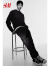 H&M男装卫衣春季新款柔软质感打底休闲简约圆领套头衫1116080 黑色 180/116