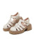 骆驼（CAMEL）罗马凉鞋女夏季新款猪笼鞋厚底舒适休闲包头凉鞋子 L23M714110米色 36