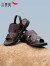 红蜻蜓沙滩鞋男2024夏季新款休闲舒适男士凉鞋户外透气平底凉鞋WTT24025 棕色 39