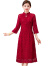 啄木鸟喜婆婆婚宴装旗袍连衣裙高端品牌十一结婚妈妈装礼服高贵平时可穿 红色 XXXL （135-145斤）