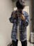 迪伽达时尚百搭设计感小香风编织夹克男美式复古格子长袖上衣外套 CXHWP-W1042蓝色 XL