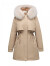 拉夏贝尔（La Chapelle）棉服外套女冬季2023新款韩版时尚大毛领羊羔毛保暖棉衣宽松派克服 白色 M