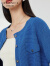 迪赛尼斯（DESIGNICE）2024春季新款法式小香风气质开衫长袖宽松优雅毛针织衫女 牛仔蓝 L