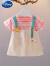 迪士尼女宝宝连衣裙夏季公主裙洋气婴儿上衣2小童夏天衣服0-4岁女童裙子 玫红色 90cm
