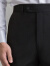 SKARO【檀健次同款】西装裤男士商务正装修身高腰直筒九分裤黑色 黑色SKD111-2（修身版） 46