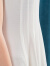 VOA真丝双绉白色圆领包肩短袖八片式英伦范大摆桑蚕丝连衣裙 A7106 水纹浅清白(02)  165/L