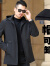 法莎尼亚品牌夹克男装秋新款休闲上衣中年可脱卸帽外套上衣 黑色 195/4XL