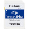 东芝（TOSHIBA）64GB SD卡 FlashAir 第四代无线局域网嵌入式 U3 Class10 读速90MB/s 写速70MB/s WiFi存储卡
