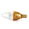 佛山照明（FSL）LED灯泡E14小口5W水晶灯节能灯尖泡6500K白光金色晶钻10支装