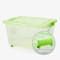 茶花收纳箱衣服衣物大号大码塑料储物箱收纳盒透明整理箱有盖箱子 透明粉 1个