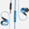 狼巢（WOLF NEST）耳机入耳式音乐耳塞挂耳式运动线控带麦 手机电脑通用重低音炮 蓝色
