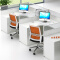 屏风办公桌职员桌员工桌员工位工作位电脑桌卡座F字型3人位含椅子