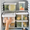 百露 冰箱收纳盒塑料保鲜储物盒厨房食品水果密封整理箱 绿色盖4.5升