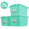 茶花 68L收纳箱塑料收纳盒大号整理箱储物箱玩具箱 绿色 三个装