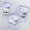 乐美雅 玻璃保鲜盒 纯净玻璃保鲜盒正方形 加深版3件套 H9240 正方形3件套