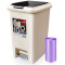 飞达三和 垃圾桶脚踏垃圾桶家用大号创意卫生间厨房客厅带盖手按垃圾筒 方形10L