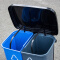 曾师傅 双色双桶绿色环保分类垃圾桶家用加厚塑料内胆户外办公脚踏垃圾桶有盖大号 40L蓝灰色