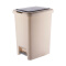 【京东超市】加品惠 垃圾桶15升双开盖脚踏手按塑料卫生桶纸篓桶JY-0651 米色