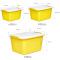 茶花 悦巧塑料收纳箱收纳盒整理箱家用车用储物箱被子衣物玩具零食箱 大+中+小(68L+58L+35L)套装 黄色
