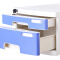 桌面a4加厚带锁抽屉式文件收纳盒办公资料文件整理盒整理箱收纳柜中三层带锁蓝色