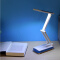 雅格LED充电台灯无极触摸调光 学生折叠式床头卧室照明 冷暖光YG-5923蓝色
