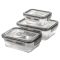 乐美雅（Luminarc）保鲜盒 家用饭盒储物盒罐 可微波炉加热耐高温 长方形3件套 P1344