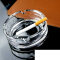 青苹果玻璃烟灰缸欧式时尚创意个性大号客厅办公室烟缸 彩盒装简约 方轮小号（s同款一个）