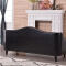 美式实木沙发后现代沙发大小户型布艺沙发简约沙发客厅沙发组合沙发3+2+1 黑色