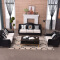 美式实木沙发后现代沙发大小户型布艺沙发简约沙发客厅沙发组合沙发3+2+1 黑色