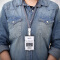 得力（deli）挂绳胸卡牌证件卡套工作证公交学生员工工作牌门禁卡厂牌 竖式 8306 蓝色
