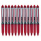 百乐（PILOT） 中性笔BXRT-V5按动水性笔针管笔签字笔学生考试办公文具0.5m 红色 12支装