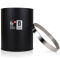 得力（deli） 9199 办公家居经典圆形直桶不锈钢垃圾桶/纸篓/清洁桶 黑色 带压圈