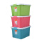 禧天龙Citylong 52L大号炫彩蒂梵混色收纳箱环保塑料储物箱家用整理箱3个装 6131