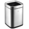 EKO 不锈钢无盖垃圾桶 家用免脚踏小号垃圾筒 厨房客厅欧式方形垃圾篓 9088 砂钢 12L