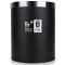得力（deli） 9199 办公家居经典圆形直桶不锈钢垃圾桶/纸篓/清洁桶 黑色 带压圈