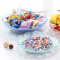 茶花（CHAHUA） 水果盘创意零食小吃托盘水晶干果盘糖果盘透明塑料果篮葵花盘 中号绿色