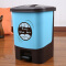 易时代 脚踏垃圾桶家用卫生间厨房客厅办公室垃圾桶欧式大号塑料创意带有盖脚踩垃圾筒 12L（方形）蓝色 送垃圾袋