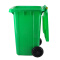 兰诗（LAUTEE） 户外大号垃圾桶 物业酒店环卫分类带轮垃圾桶 带盖商用家用果皮箱 绿色60L