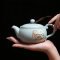 东道 汝窑功夫茶具套装 见福小茶组天青 景德镇开片陶瓷茶具茶侧茶杯  整套茶具 天青色