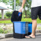 曾师傅 双色双桶分类垃圾桶家用加厚塑料内胆户外办公垃圾桶有盖大号 20L蓝灰双桶