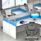 职员办公桌屏风办公桌员工桌工作位干字型4人位含椅子（电信款）