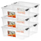 JEKO&JEKO 塑料透明收纳箱鞋盒6L 6只装储物箱家用玩具收纳盒鞋子整理箱鞋盒 高透SWB-508