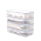 百露 厨房塑料透明方形保鲜盒储物盒饭盒冰箱冷藏盒水果干果杂粮密封盒 北欧绿单个