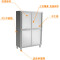 304加厚不锈钢碗柜商用四门储物柜食堂厨房保洁柜推拉碗碟柜 304板1.0厚98*50*180 4门