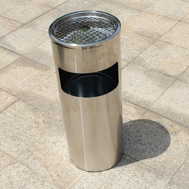 家居清洁用具镜光不锈钢圆形垃圾桶收纳桶果皮箱