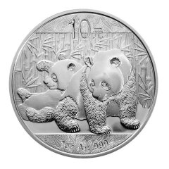 上海集藏 中国金币2010年1盎司熊猫银币纪念币 裸币